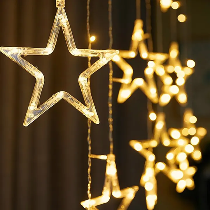 Led Star Lights Atmosphere Warm Christmas Lights Waterproof Pentagram ...