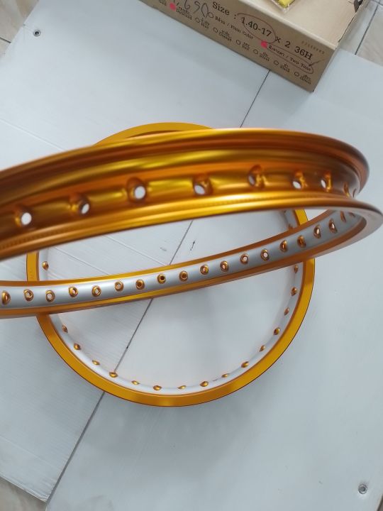 วงล้อ-super-drag-rim-รุ่น-street-1-40-17-เจาะตา-ขอบเรียบ-2วง-สีทองเข้ม-เงิน-รหัส-sd1417gg2