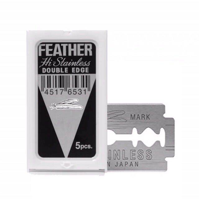 feather-ใบมีดโกนสแตนเลส-ตราขนนก-2คม-100ใบมีด