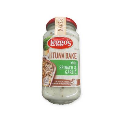 Leggos Tuna Bake With Spinach&amp;Garlic 500g.ซอสพาสต้าและทูน่ารสครีมผสมผักโขม 500  กรัม เลกโกส์