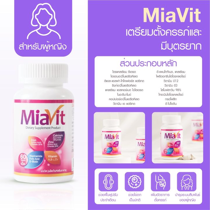 miavit-1-วิตามินรวม-เตรียมพร้อมเพื่อการตั้งครรภ์-บำรุงร่างกายวิตามินดูแลสุขภาพสร้างภูมิต้านทานเสริมภูมิคุ้มกัน