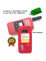 แบตเตอรี่ วิทยุสื่อสาร BATTERY PACK ALPHA รุ่น T1 Li-ion DC 3.7V 1800mAh ของแท้!