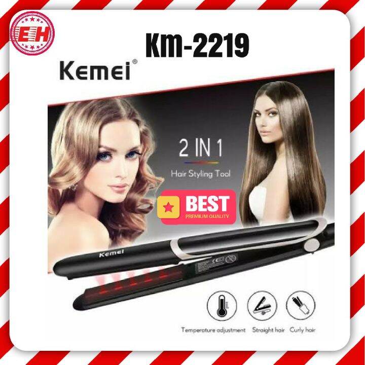 Alat Catokan Rambut Original Kemei Km 2219 Infrared Hair Straightener