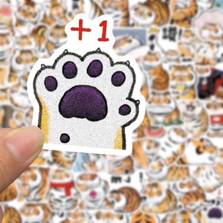 sticker-สติ๊กเกอร์-เสืออ้วน-455-น้องเสือ-62ชิ้น-น้องน่ารัก-tiger-อ้วน-การ์ตูน-เด็ก-ตุ๊กตา-เสือ-สัตว์-เบบี้ชัค-baby-shark-ฉลาม