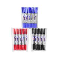 Q-BIZ คิวบิซ ปากกาเคมี 2 หัว สีน้ำเงิน/สีแดง/สีดำ แพ็คละ 5 ด้าม ปากกา