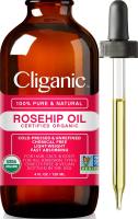 Cliganic 100% Pure &amp; Natural Rosehip Oil 4 fl oz (120 ml) น้ำมันโรสฮิป ออแกนิก บริสุทธิ ธรรมชาติ 100%