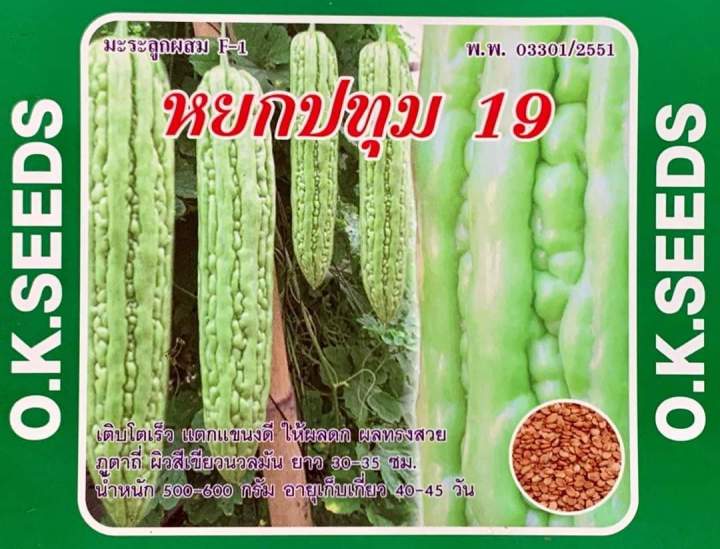 มะระจีนหยกปทุม19-100กรัม-สินค้าขายดี