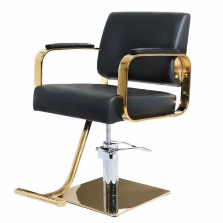 Ghế cắt tóc salon tay vịn tam giác da bọc đệm êm ái ghế cắt tóc