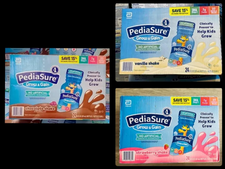 PediaSure Grow & Gain Shake 24 bottles (US Made)Choco, Strawberry or