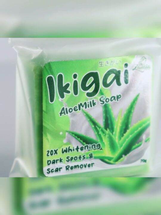 5* 70g Ikigai Aloevera milk Bath Soap Scar Lightening removes Acne Scar
