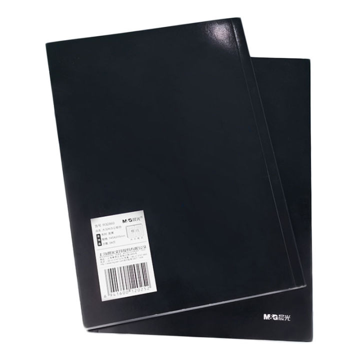 m-amp-g-32k-สมุดสีดำผิวด้านสมุดคัดลอกหน้านิ่มสมุดจดบันทึกสมุดปกสีดำสมุดการบ้านสำนักงานนักเรียน48เล่ม