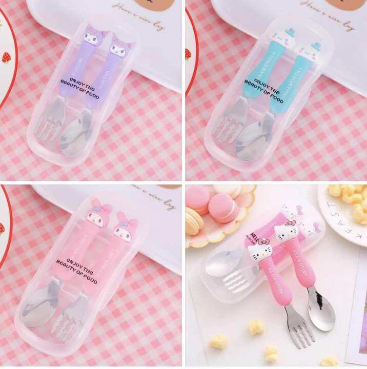 Kiddie spoon and fork set Cinnamoroll My Melody Kuromi | Lazada PH