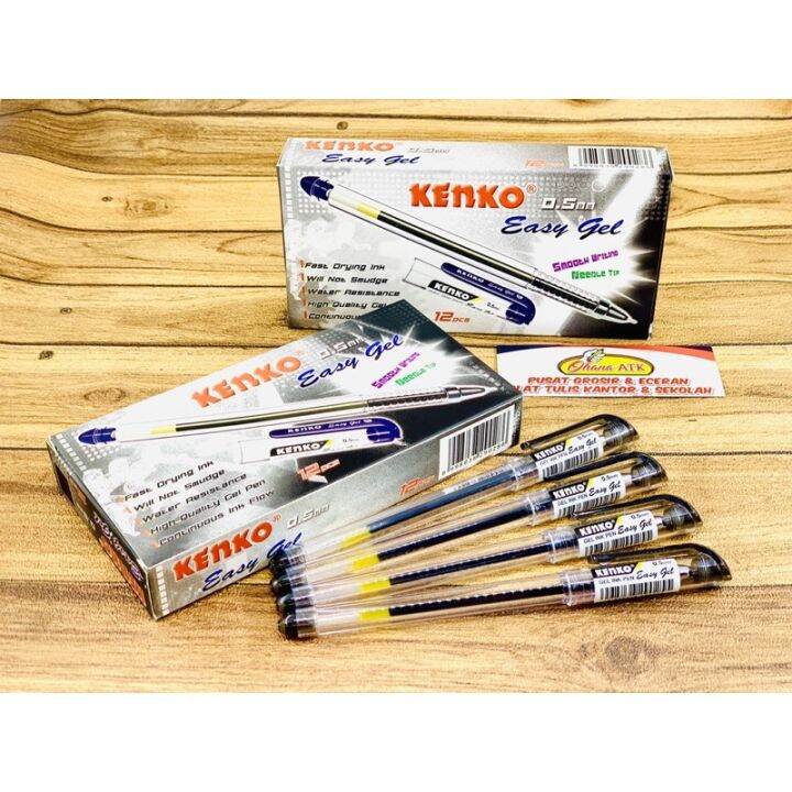 Pak Pulpen Gel Pen Kenko Easy Gel Mm Lusin Pcs Lazada Indonesia