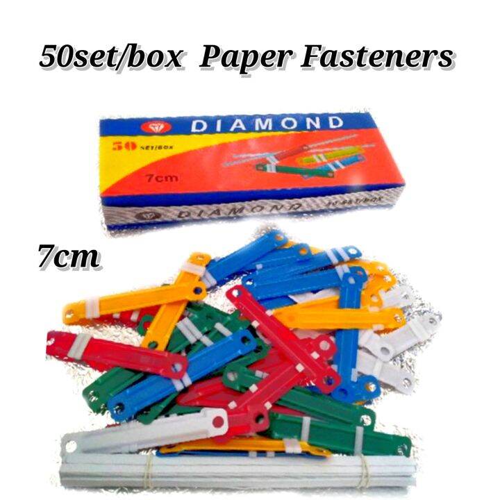 50set/box Diamond Paper Fastener Assorted Colors Lazada PH