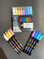 ใหม่ !!! หัวเล็กพิเศษ หัวเข็ม  Uni POSCA ปากกามาร์คเกอร์ 0.7 มม. PC-1MR 8 Soft COLOR (ชุด 8 ด้าม)