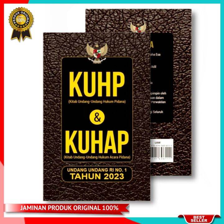 BUKU KUHP Kitab UndangUndang RI NO 1 Tahun 2023, Hukum Pidana & KUHAP
