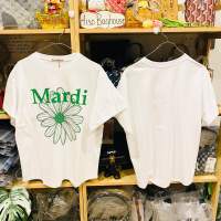 ☘️สินค้าอยู่ไทย พร้อมส่ง ของแท้100% เสื้อลายดอก? Mardi Mercredi T-SHIRT FLOWERMARDI_WHITE GREEN