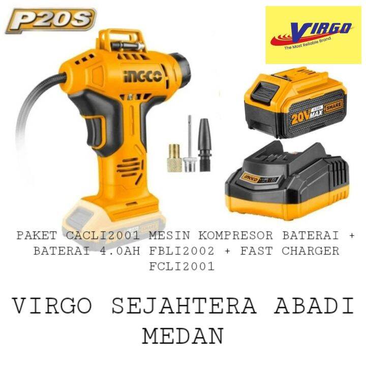 Cacli Mesin Kompresor Angin Mini Cordless Baterai Baterai Ah Fbli Fast Charger