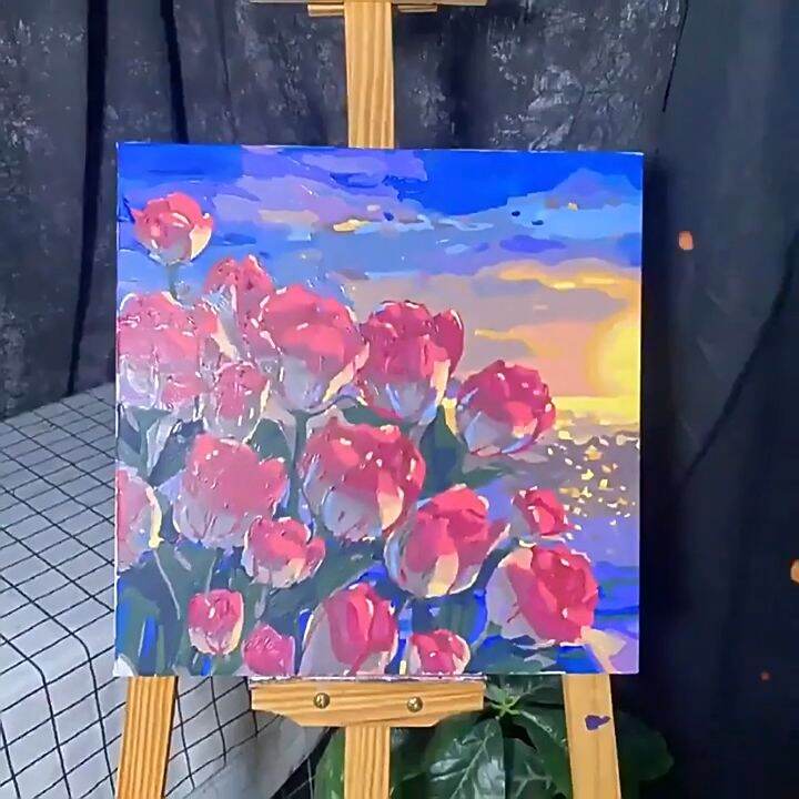 730Baby 20X20cm Diy Oil Paint By Numbers with Frame Couples Girl series