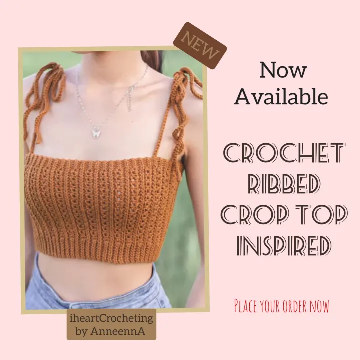 Crochet Ribbed Crop top Inspired by chenda diy | Lazada PH