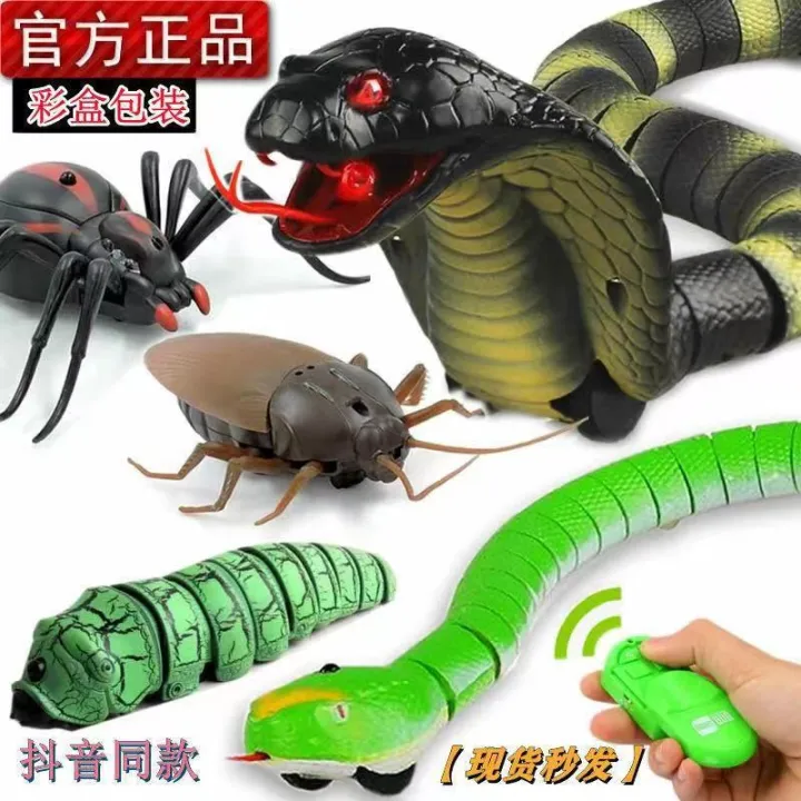Tiktok Spider Simulation Cobra Remote Control Caterpillar Crawling Animal  Insect Electric Cockroach Trick Toy | Lazada PH