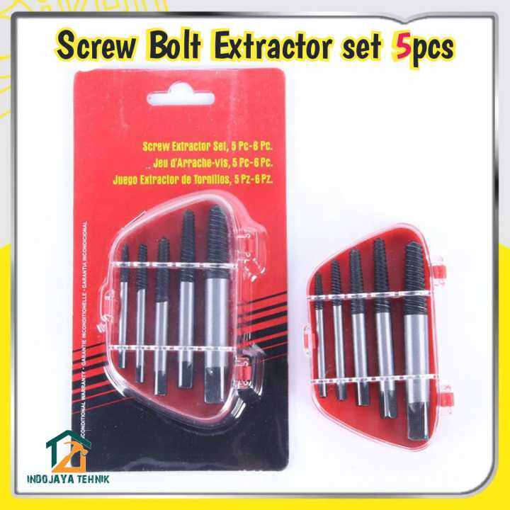 Set Pcs Mata Bor Screw Bolt Extractor Hand Tap Drill Pembuka Baut Rusak Patah Lazada Indonesia