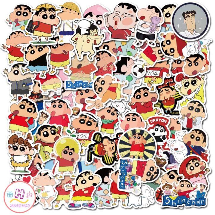 sticker-สติ๊กเกอร์-ชินจัง-h-229-ชินจังจอมแก่น-50ชิ้น-ญี่ปุ่น-การ์ตูน-เครยอนชินจัง-ชินจัง-จอมซน-สติ้กเกอร์-การ์ตูน