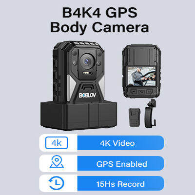 BOBLOV กล้องสวมใส่ร่างกาย B4K4 4K พร้อม GPS, HD 2160P 128GB เครื่อง ...