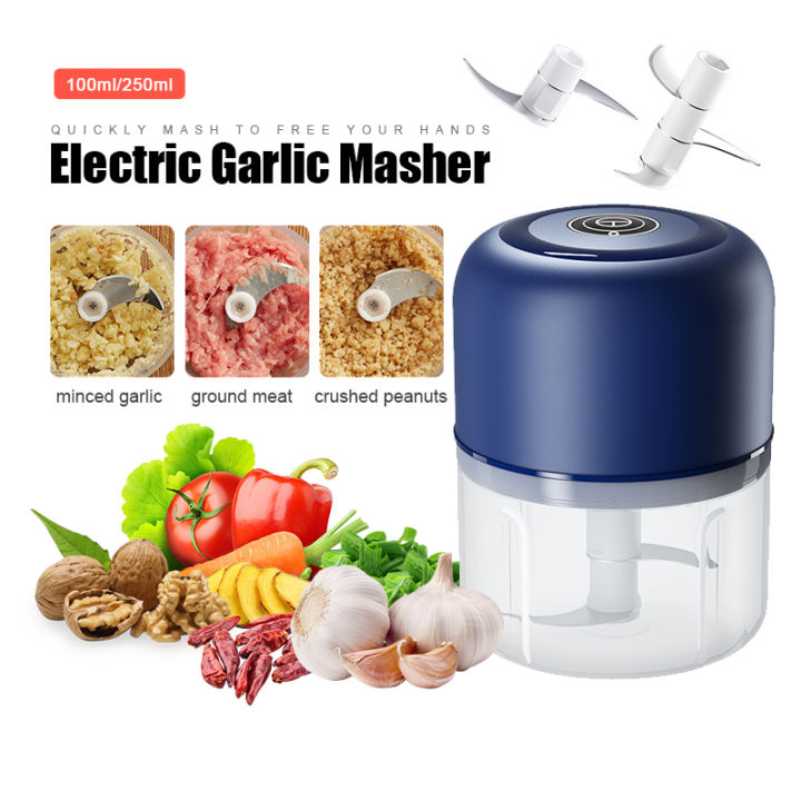 250ml Mini USB Wireless Electric Garlic Masher Press Mincer Meat Grinder