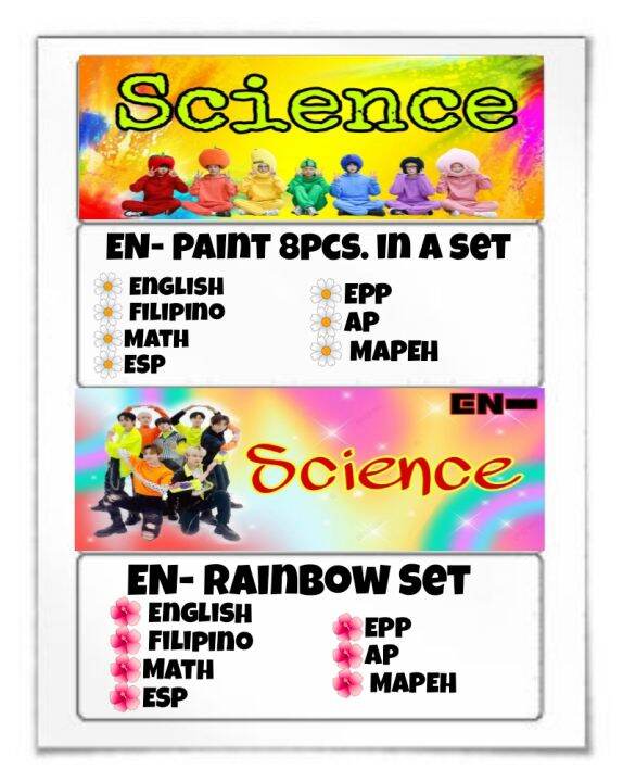 ENHYPEN LAMINATED SUBJECT LABEL STICKERS SETS (8PCS.) PLEASE READ ...