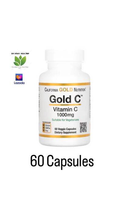 California Gold Nutrition Vitamin C 1000Mg 60 Capsules 1000 Mg 60Caps ...