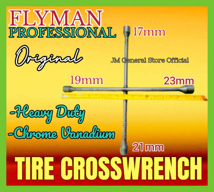 HEAVY DUTY TIRE CROSS WRENCH 17X19 21X23 FLYMAN USA TIRE LUG NUT WRENCH