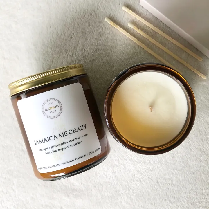 Jamaica Me Crazy Scented Soy Candle (tropical fruits and rum) 210grams