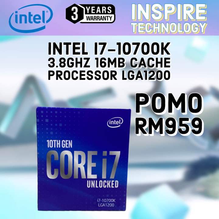 INTEL I7-10700K 3.8GHZ 16MB CACHE PROCESSOR LGA1200 | Lazada