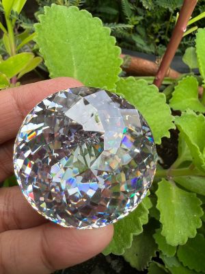 หนักรวม 200 กะรัต พลอย เพชรรัสเซีย AAA WHITECZ DIAMOND  American diamond stone สีขาว ทรงกลม  30X30 มม (1 เม็ด) CUBIC ZIRCONIA CZ ROUND SHAPE 30X30 MM (1PCS)