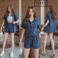 ?Smile Jeans Set ชุดเซตผ้ายีนเนื้อดี สกีนลายการ์ตูนสุดน่ารัก