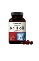 NatureBell Antarctic Krill Oil 1000mg Supplement, 180 Softgels, Natural Source of Omega-3s, EPA, DHA and Astaxanthin - No Aftertaste - Support Heart Health, Mercury Free &amp; Non-GMO