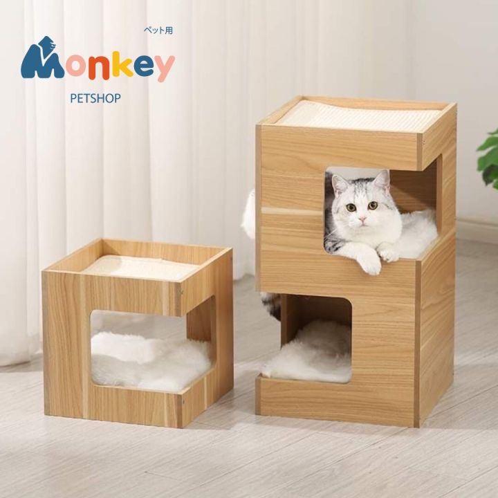 คอนโดแมว-cat-condo-แผ่นรองนอน-ที่นอนแมว-ของเล่นแมว-บ้านแมว-กล่องแมว-เบาะแมว-monkey