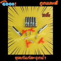 จุกน้ำทองเหลือง+กันกัดแสตนเลส10ชุด