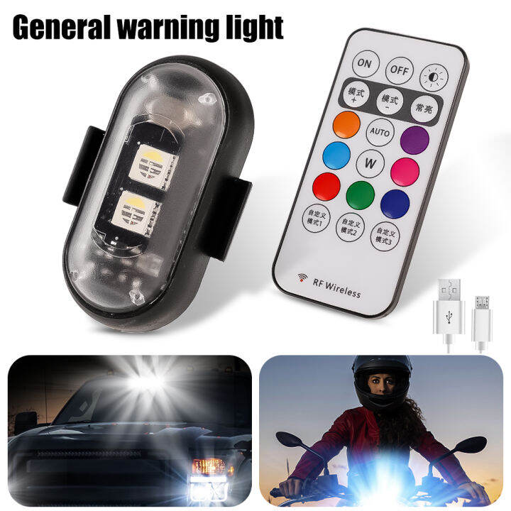 Motorcycle RGB Warning Light Universal Mini Wireless Remote Control