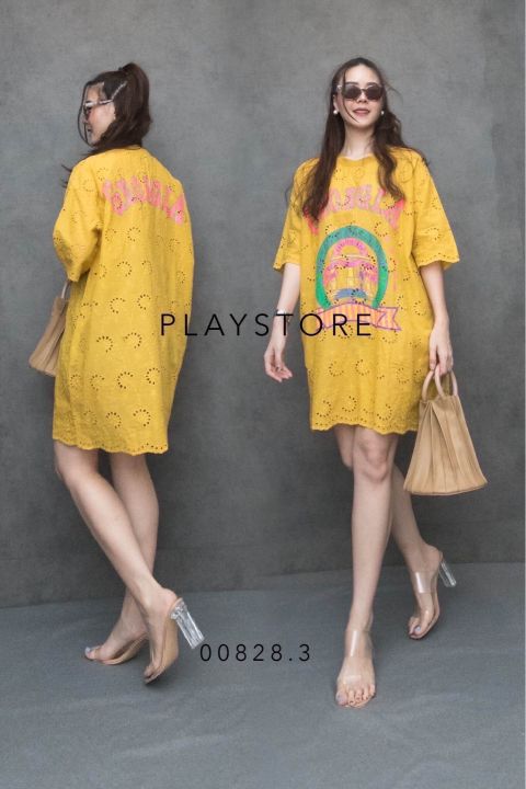 mirrorsister-00828-3-minidress-ลายลูกไม้-เดรสสั้น-เดรส-ชุดเดรส-มินิเดรส-เดรสน่ารัก-ชุดไปเที่ยว-ชุดน่ารัก