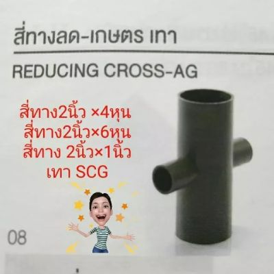 ข้อต่อพีวีซี 2 นิ้ว ลดขนาดต่างๆ สีเทา scg แพค 10ชิ้น