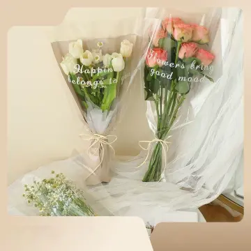 Transparent Waterproof Plastic Flower Bouquet Bag, Single Rose