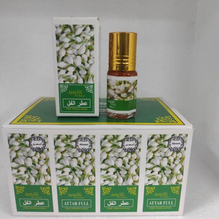 Attar De Jasmin Frais Naturel Ahsan - 6 Ml | Parfum à L'huile Pure, Naturel, Made In India
