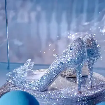 Princess Cinderella Crystal Wedding Shoes Female 2023 Bridal Shoes female  Rhinestone High Heels