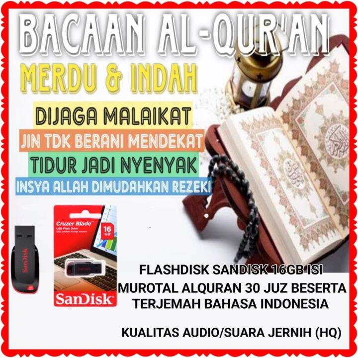 FLASHDISK ORIGINAL 16 GB ISI 4 QORI MUROTTAL AL QURAN 30 JUZZ LENGKAP ...