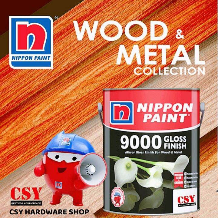 NIPPON PAINT 9000 Gloss Finish 1Liter / Cat Kayu Dan besi kilat tahan