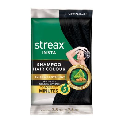 แชมพูปิดผมขาว แชมพูปิดผมหงอก Streax Insta Shampoo Hair Colour