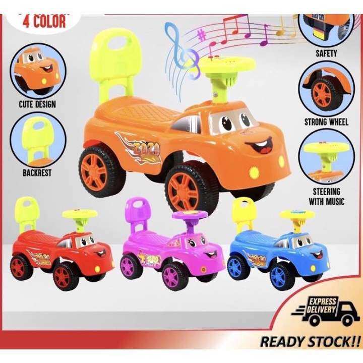 13 Years Old Kids Ride On Car with Safety Back Rest / Kereta Tolak