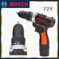 Bosch สว่านไร้สาย 2 ระบบ 72V เจาะไม้ เจาะเหล็ก ขันน็อตสกรู (Black Model Technology of Japan แข็งแรงทนทานสินค้าเกรดAAA